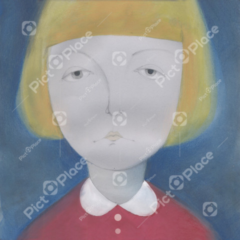 portrait of an anxious girl