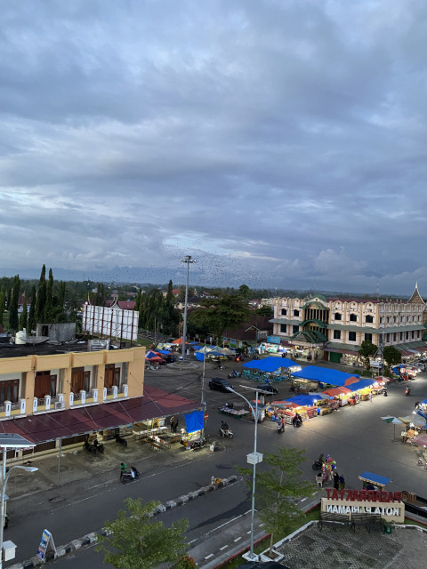 Top view over the city