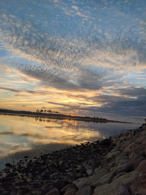 sunset over water