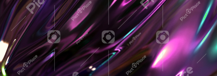 Beautiful dark purple liquid abstract background with metallic reflection and light refraction. 3D illustration, 3D rendering.