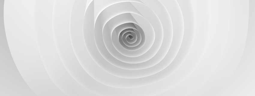 Twisted white roll of paper. Modern minimal design