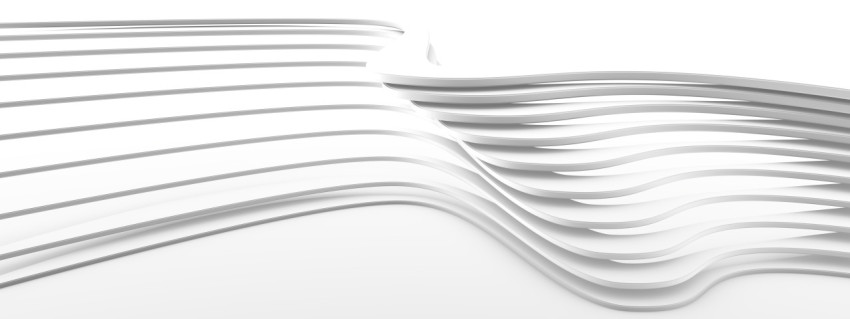 Minimalistic architectural abstraction in white. 3D illustration, 3D rendering.