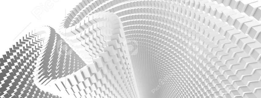 White wave, architectural abstraction from cubes. 3d rendering, 3d illustration.