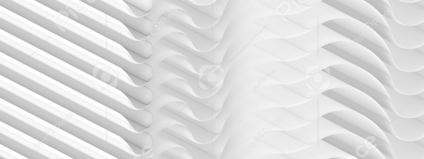 Architectural abstraction wavy sheets of paper in monochrome white color. 3d rendering, 3d illustration.