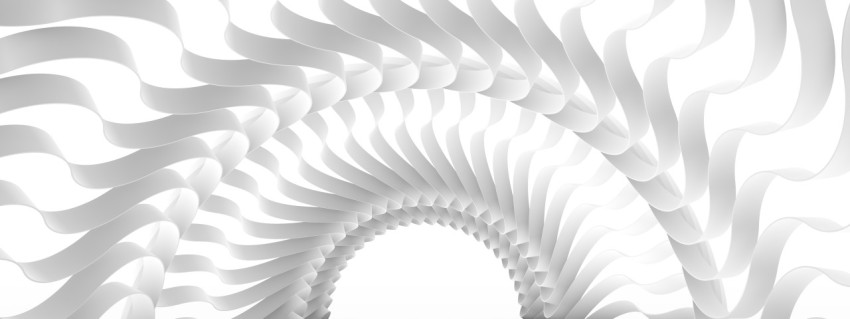Beautiful arch, white architectural abstraction. Ribbon background. 3d illustration, 3d rendering.
