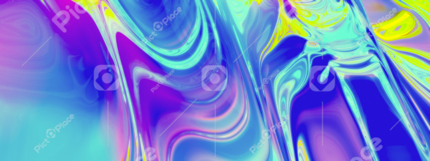 Beautiful multicolor liquid abstract background with many reflections and refractions of light. 3D illustration, 3D rendering.
