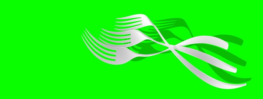 Minimalistic kitchen fork design for advertising purposes