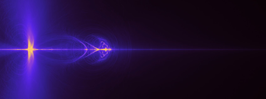 Optical aberrations, laser beam, light rings, light refraction, radiance, glow. 3D illustration, 3D rendering.