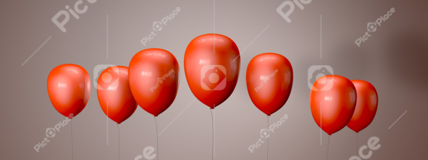 Seven red balloons