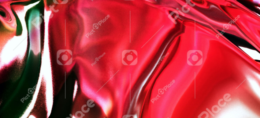 Beautiful bright red, juicy liquid abstract background with metallic reflection and light refraction. 3D illustration, 3D rendering.