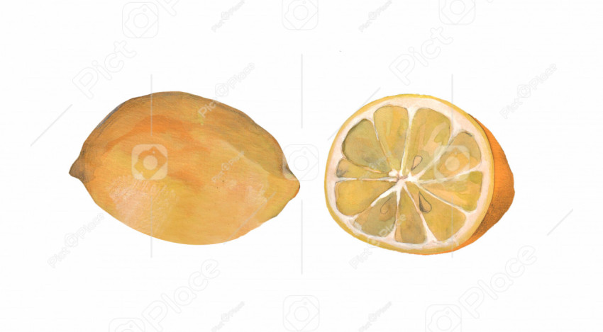 yellow lemon and a half