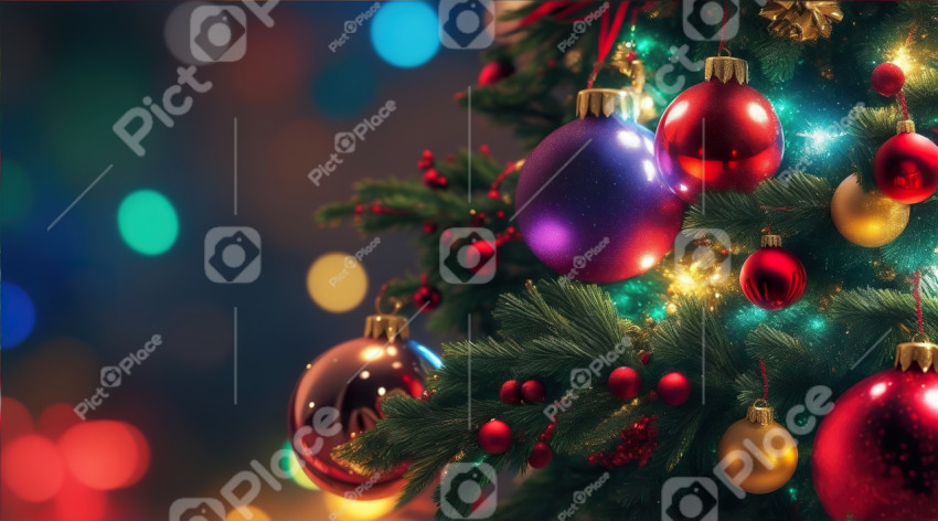 Glowing Festivities: Radiant Christmas Tree and Twinkling Lights