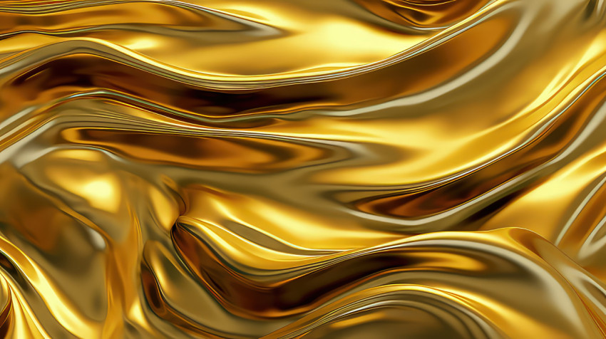 Gold background, waving,  melting 3d render, best golden background for wallpaper and design