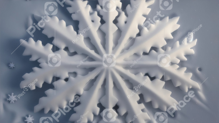 Snowflake Macro: Intricate Snow Crystal Texture