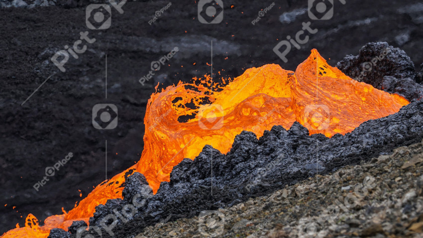 The lava wave. Fagradalsfjall volcano, Iceland