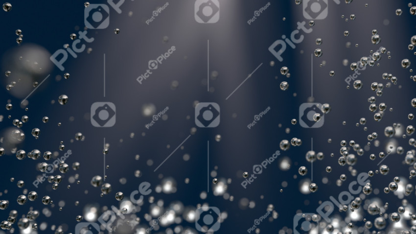 Blue background with air bubbles underwater.