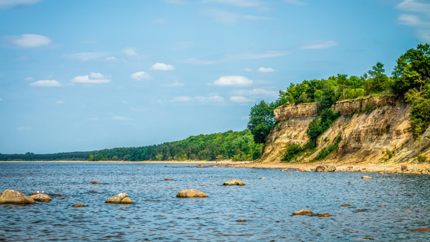 Rocky hill on the seashore