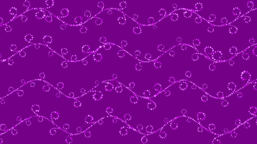 Horizontally weaving ivy created from dots. Beautiful purple illustration.