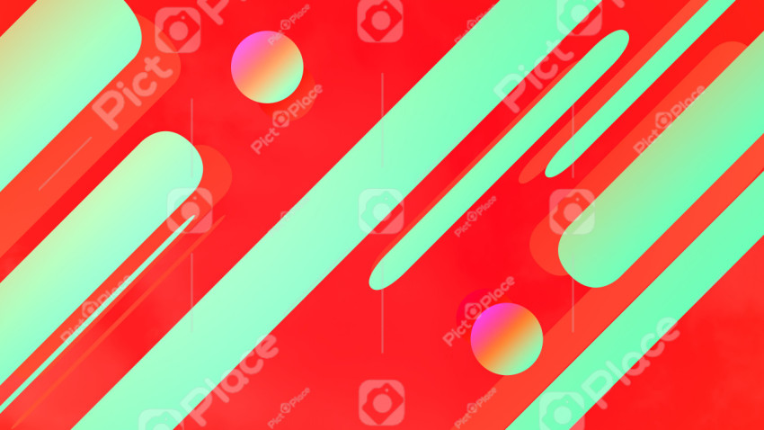 Red-green stripes rainbow circles