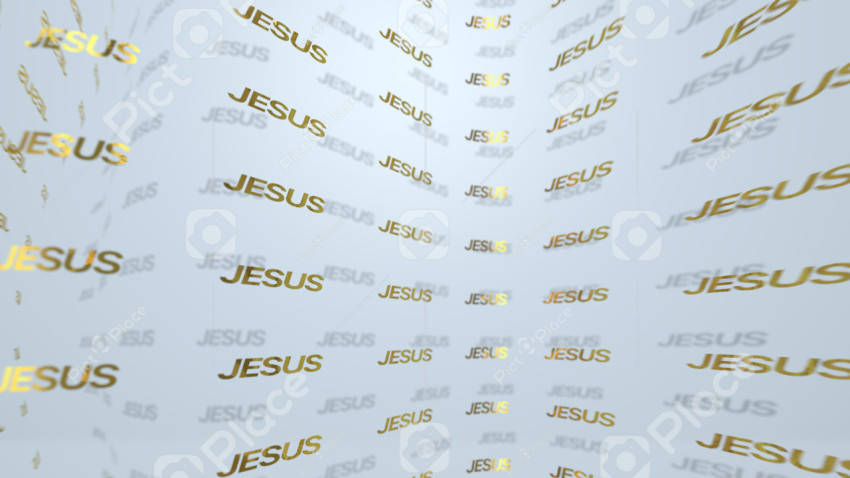 Background on which the word Jesus with depth of field