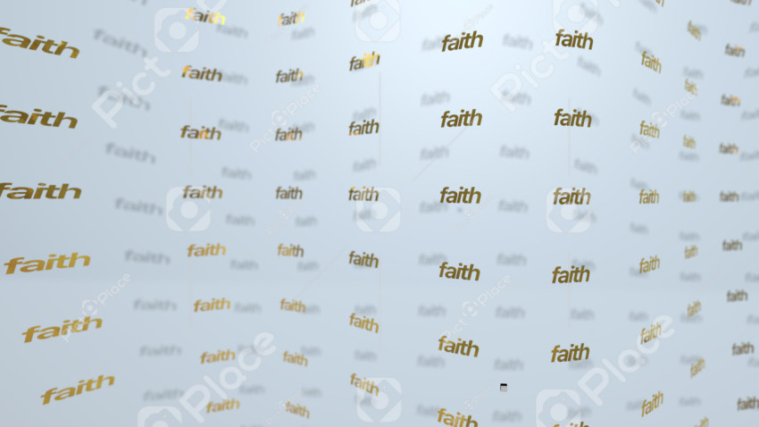 Background on which the word faith with depth of field