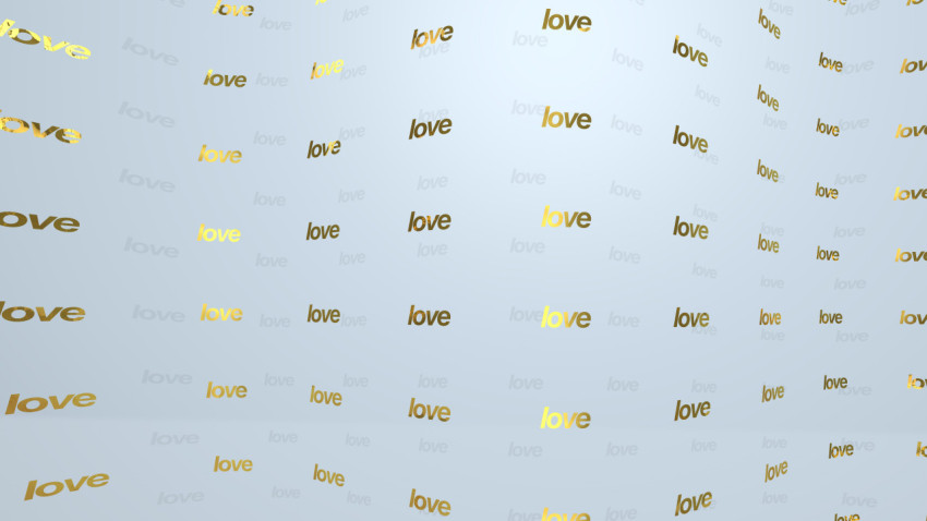 Background on which the word love