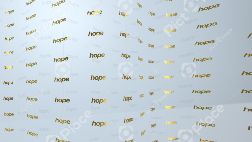 Background on which the word hope
