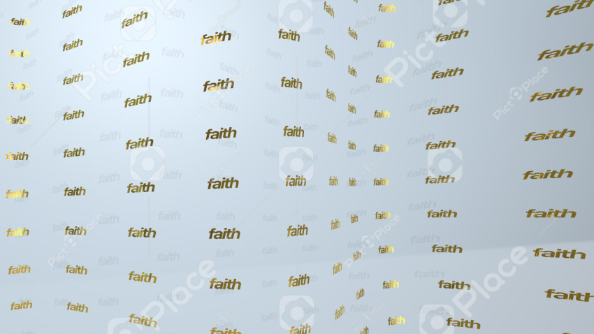 Background on which the word faith with depth of field