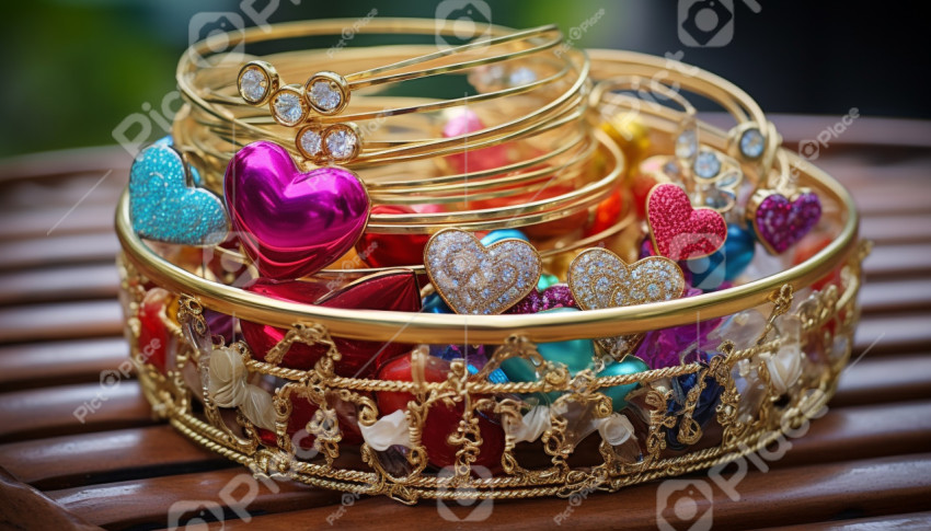 basket of bangles with love 4