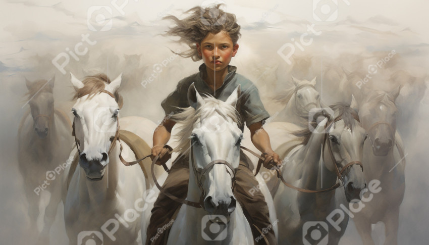 horses with boy ride 1