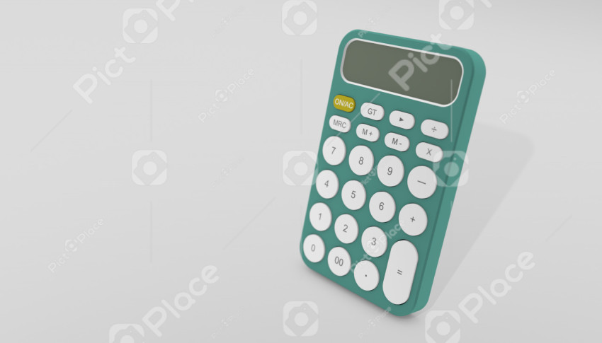 3d rendering of a calculator on a white background. 3d illustration.