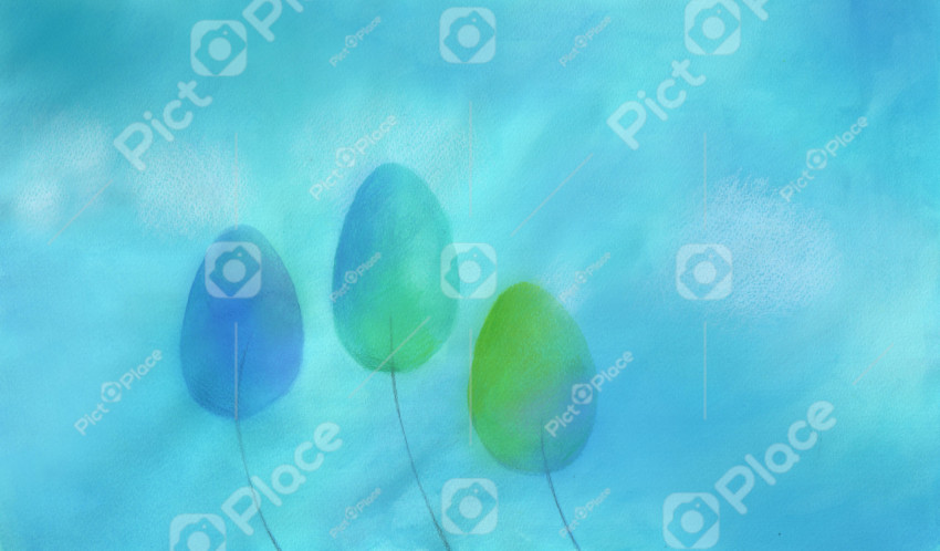 three tress against clear blue sky background