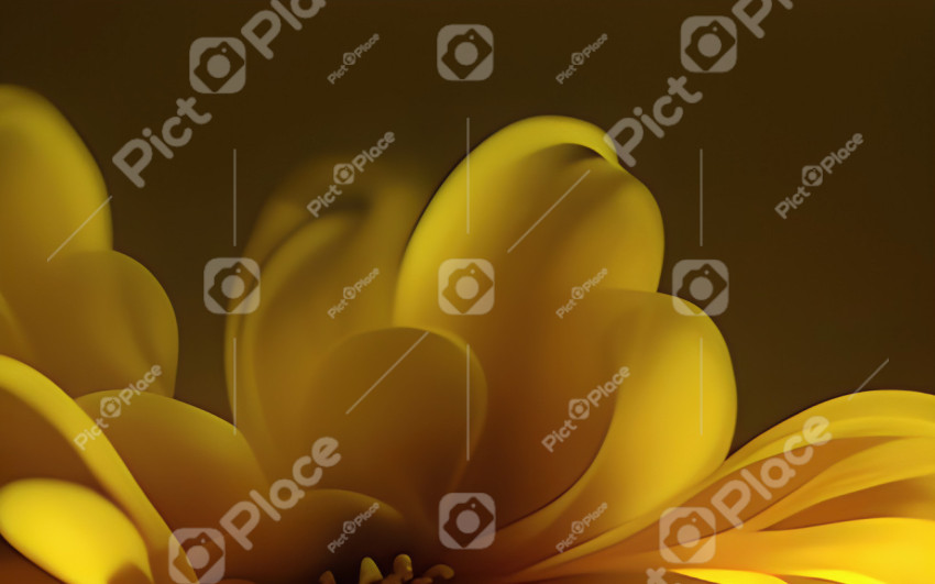 Digital illustration abstract yellow flower background