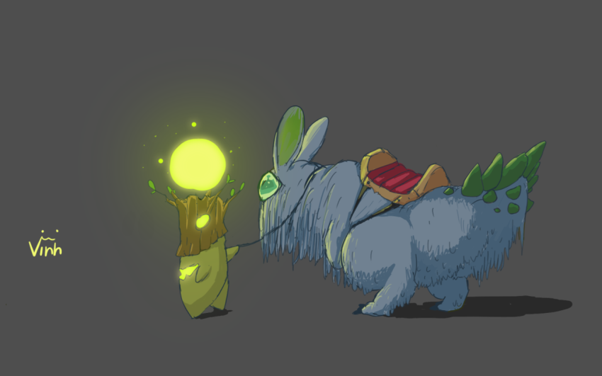 light, rabbit, tree, cute, dinosaur