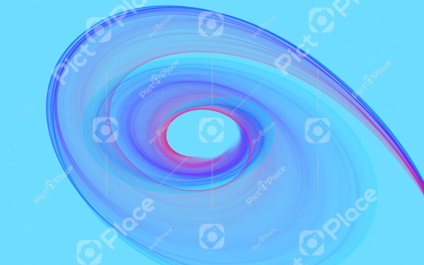 Color light swirl of thin gradient lines on a light blue background.