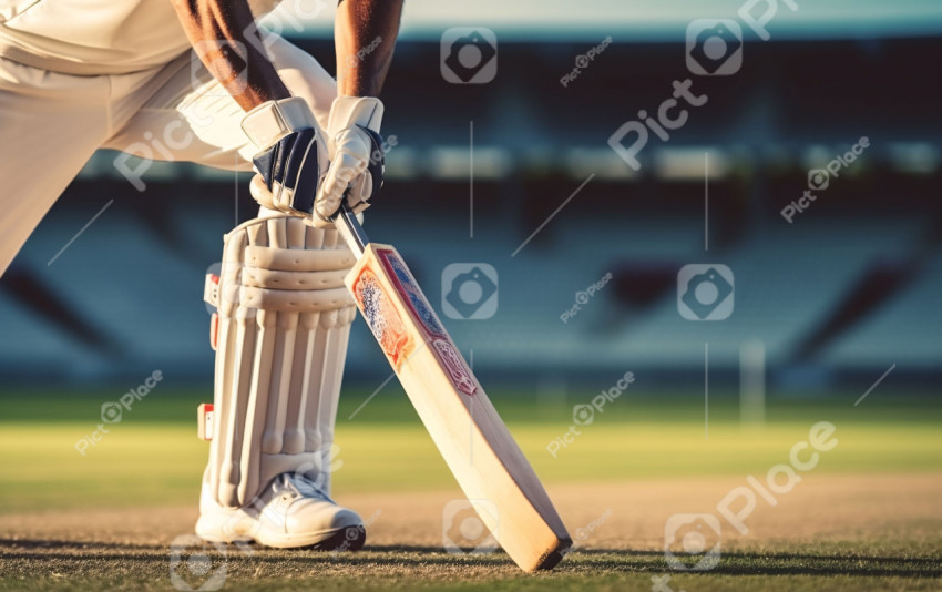 cricket player ready to receive the ball