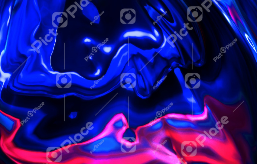 Beautiful blue-pink abstract background with metallic glitter and light reflection. 3D illustration, 3D rendering.