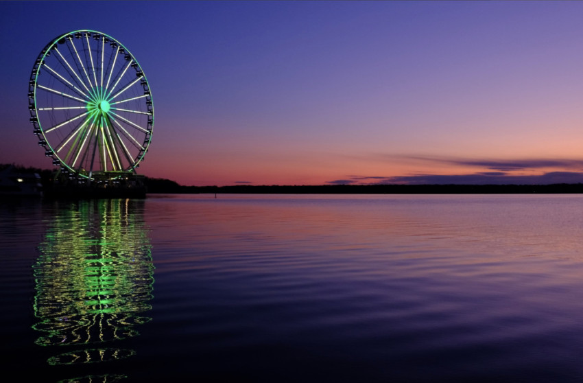 Ferris wheel over water