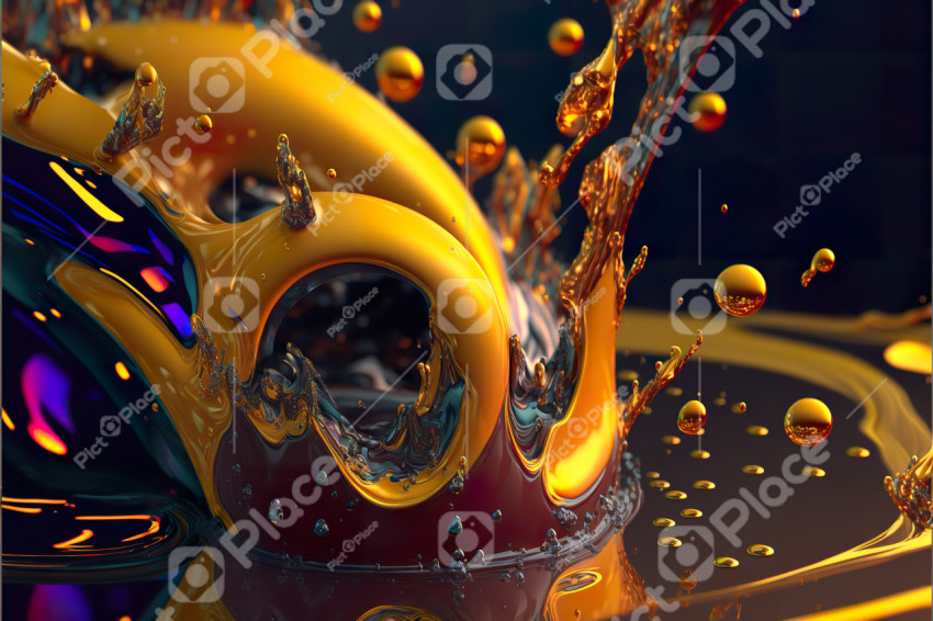 Abstraction depth of field vivid colors golden body waves