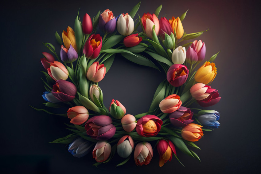 Blooming Kaleidoscope: Photorealistic Floral Wreath