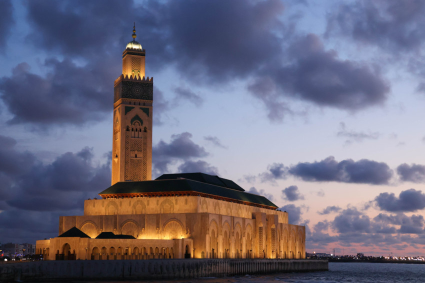 the great Hassan II mosque in Casablanca