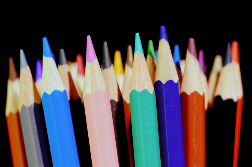 Color pencils close up