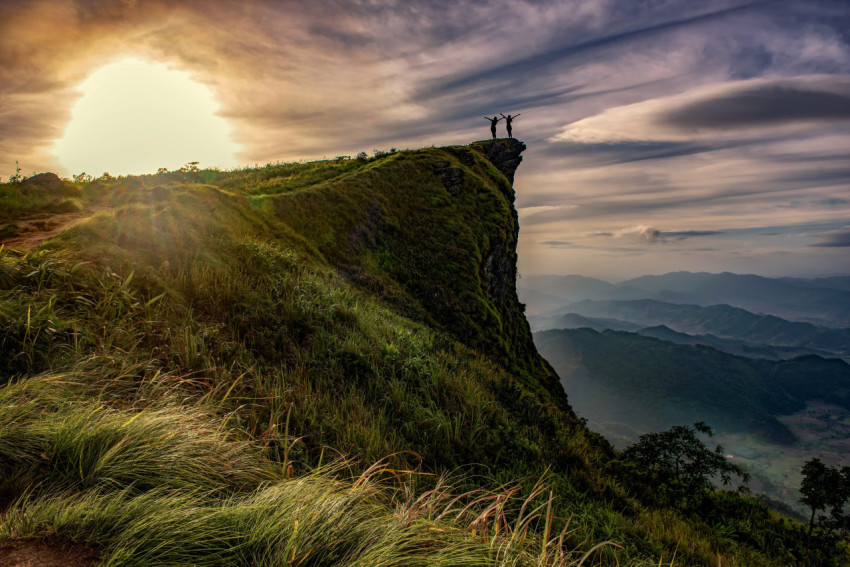 People on top of the mountain