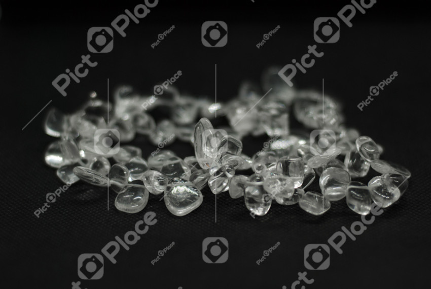 Glass beads on a black background