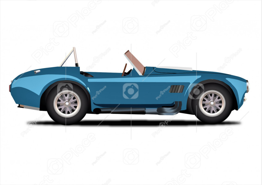 Sports blue retro open top car