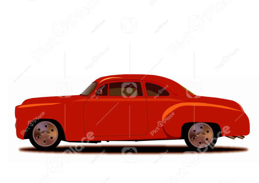 Orange retro car