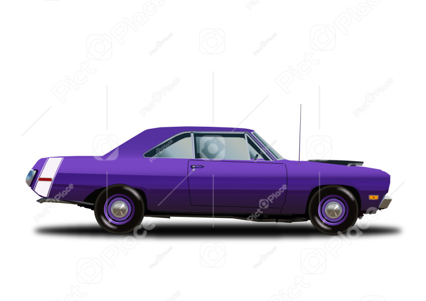 Purple retro car