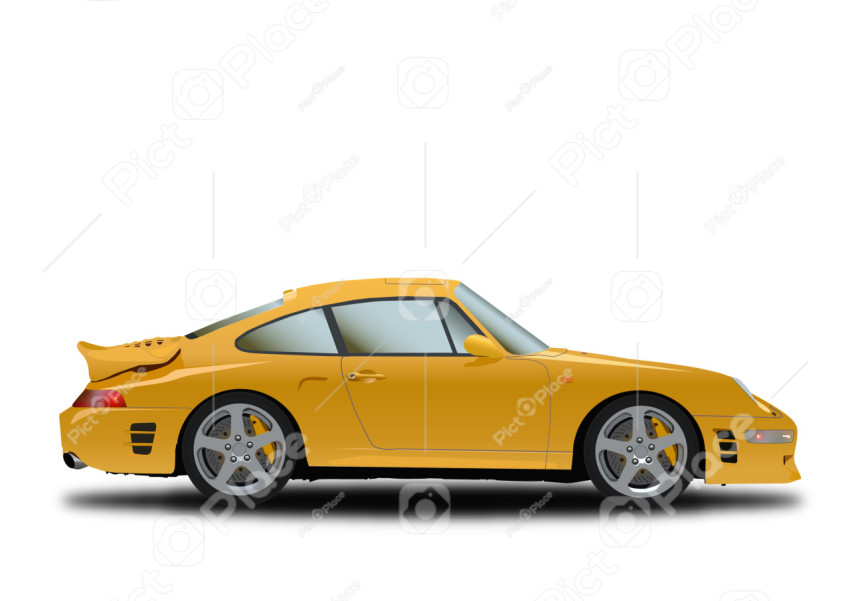 yellow car drawing