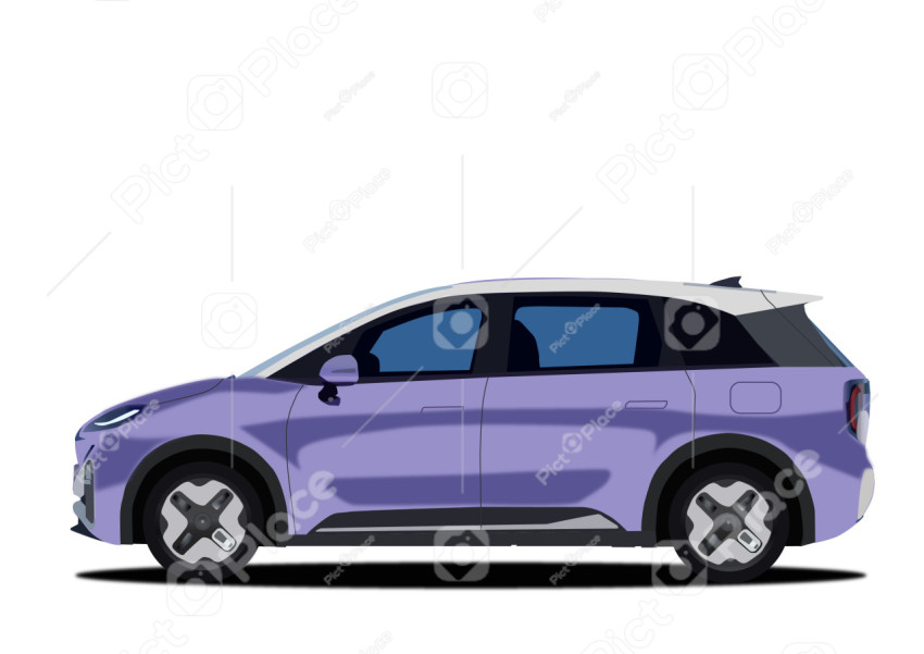 purple car drawing