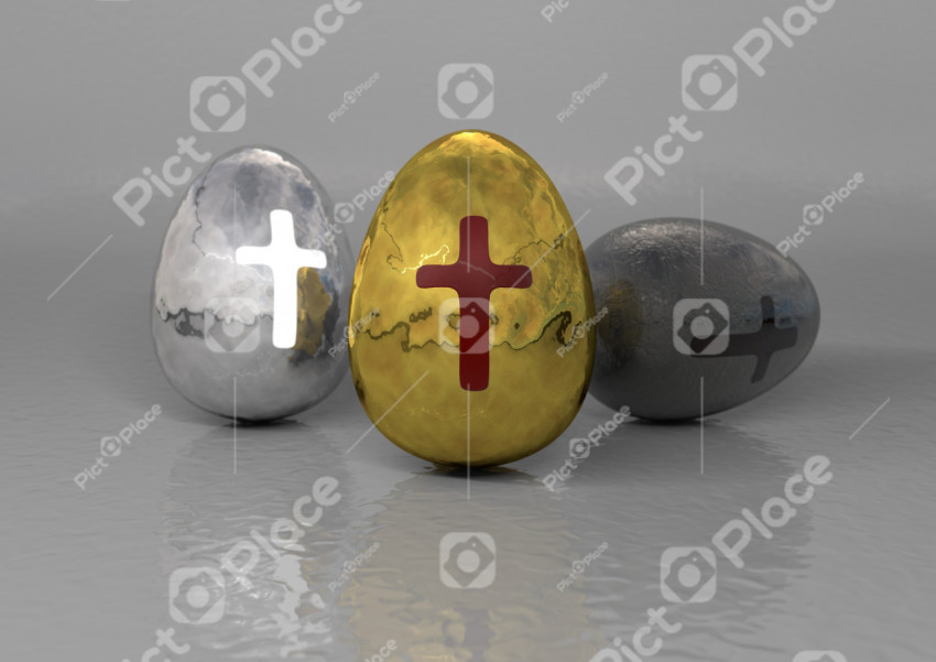 Crosses on Easter eggs